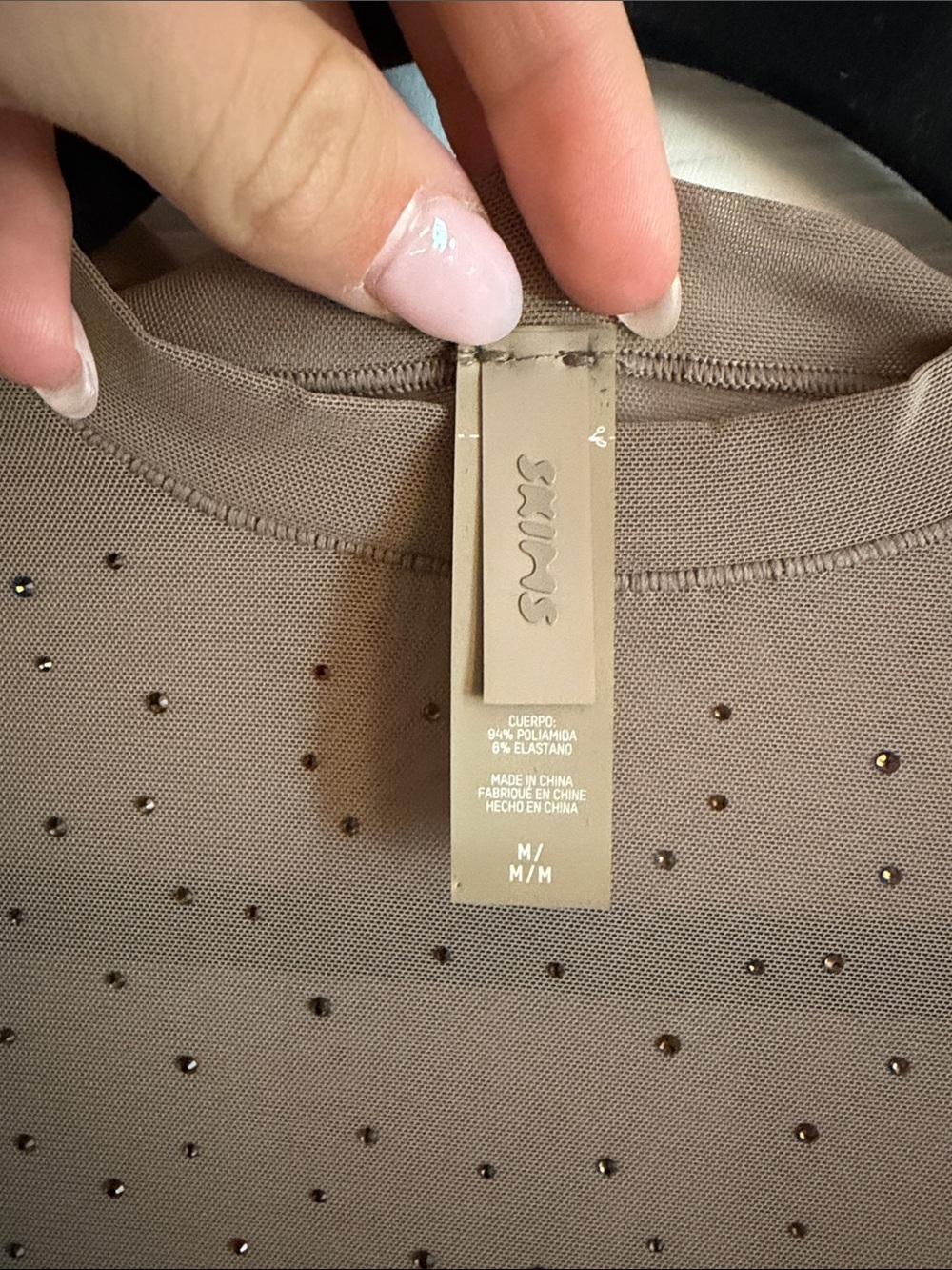 SKIMS Rhinestone Mesh Top - Picture 3 of 3